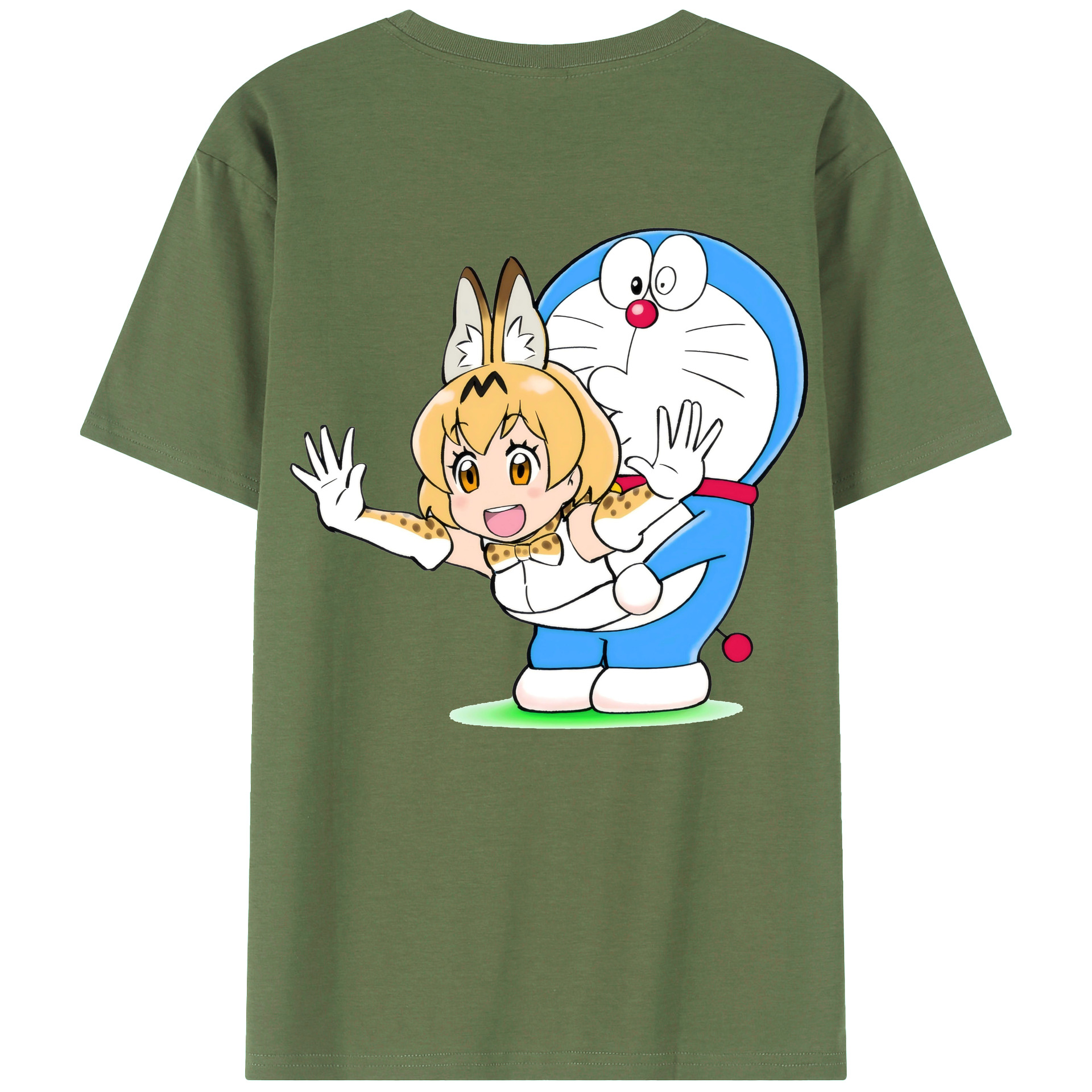 （画像用） ドラえもん Doraemon 綿100％ メンズ半袖Tシャツ（バックプリント） 通気性